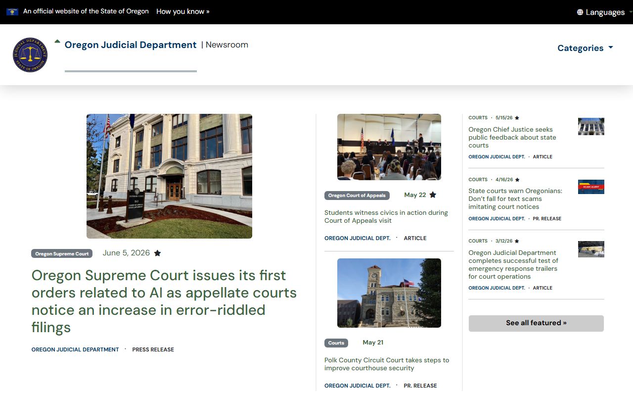 Polk County court dockets OJD newsroom court notices