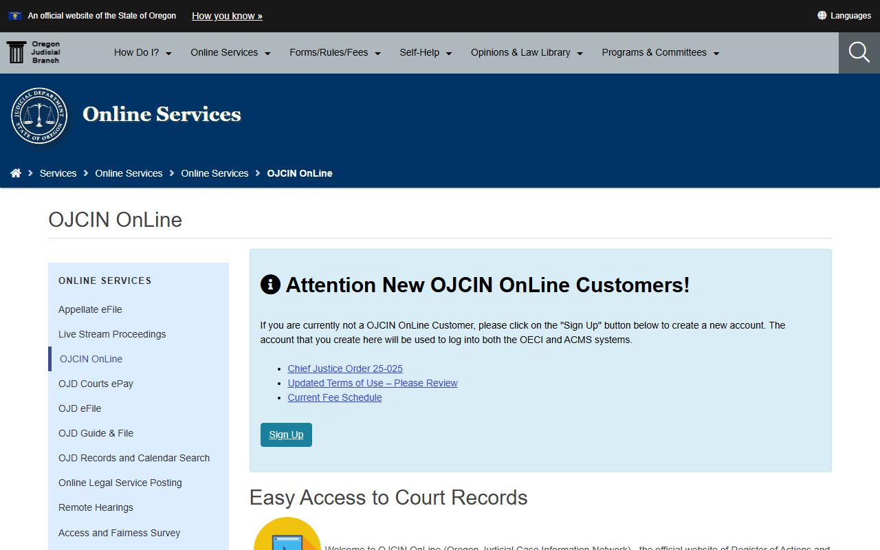 Polk County court records OJCIN Online subscription access