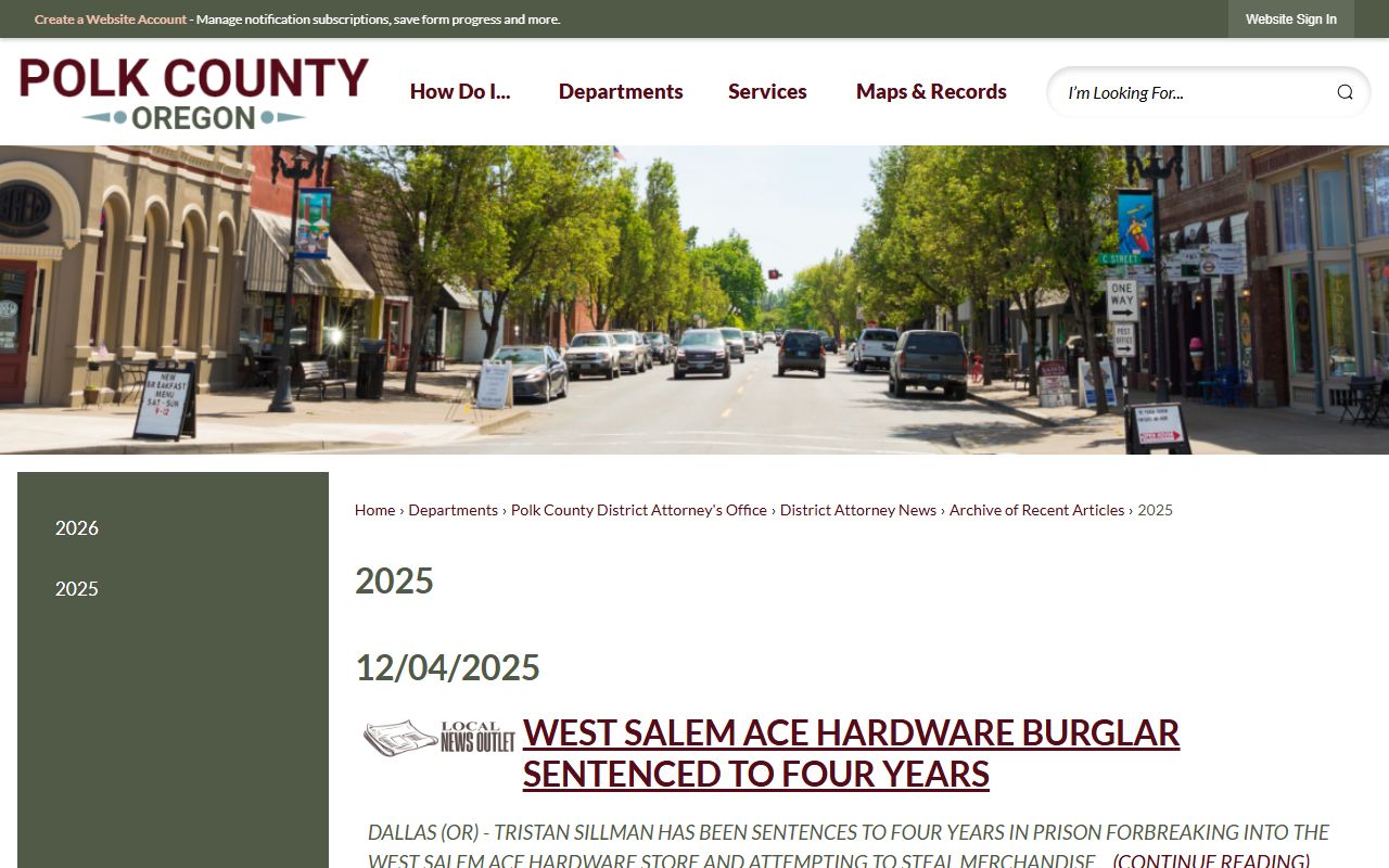 Polk County criminal court records District Attorney 2025 archive
