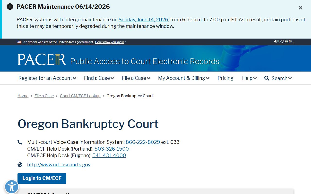 Polk County Circuit Court records PACER Oregon bankruptcy lookup