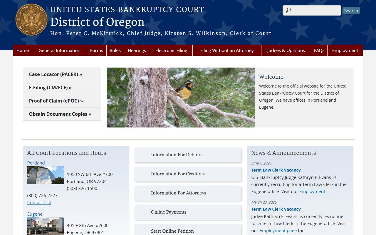 Polk County Circuit Court records Oregon bankruptcy court source