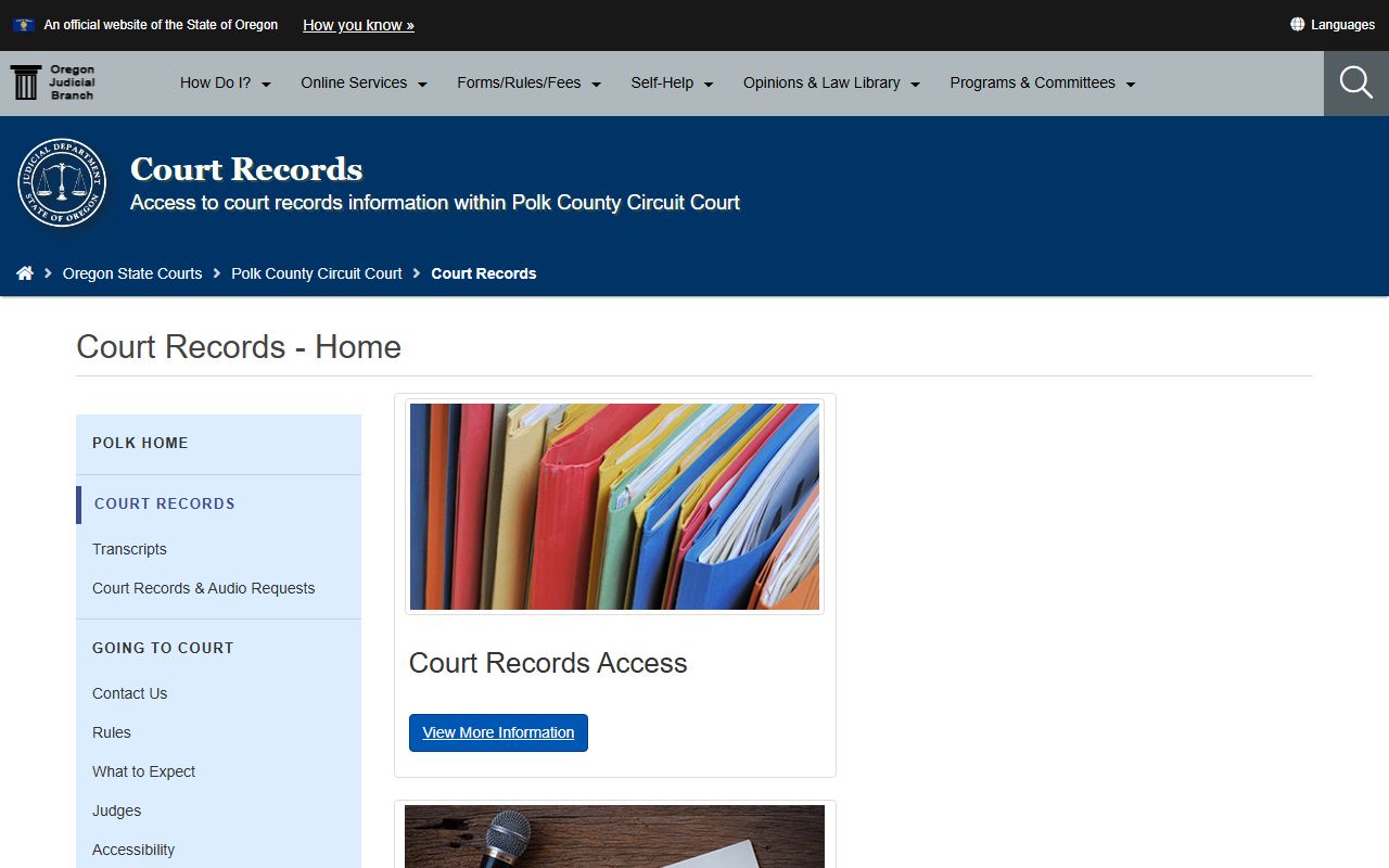 Polk County court records Circuit Court records page