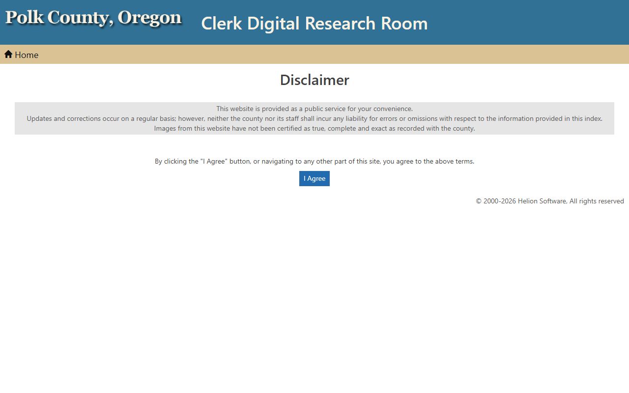 Polk County marriage records Digital Research Room disclaimer