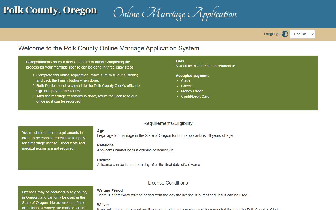 Polk County marriage records online marriage application