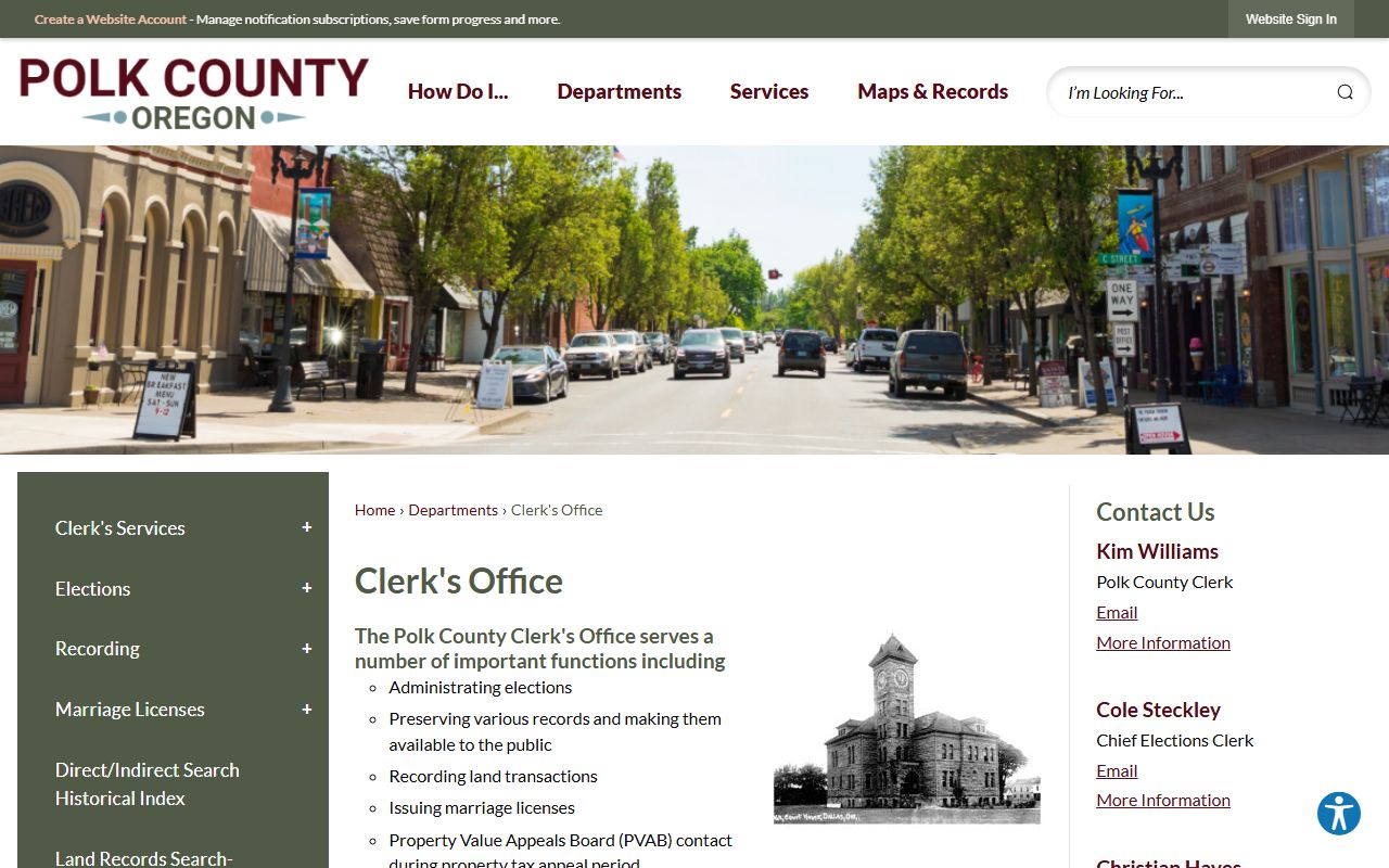 Polk County marriage records Clerk's Office information
