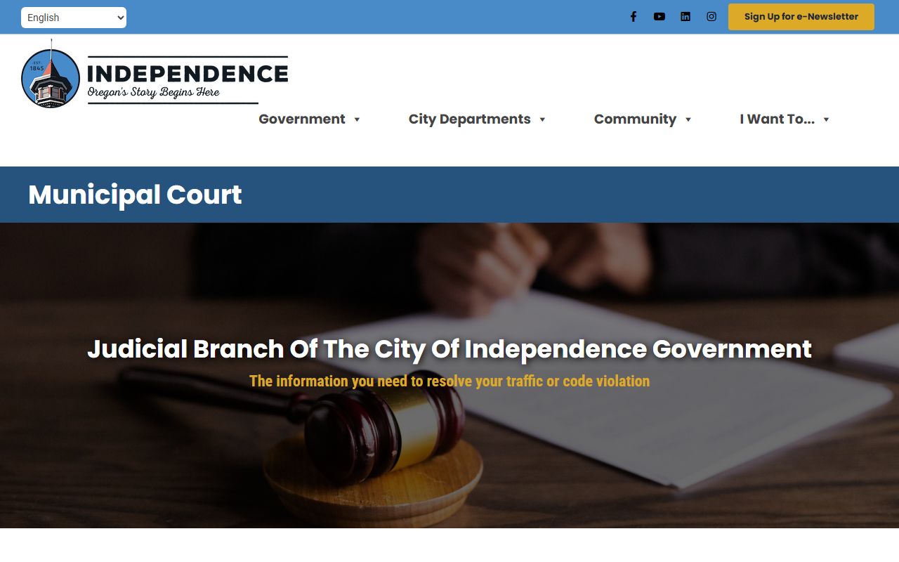 Polk County traffic court records Independence Municipal Court page
